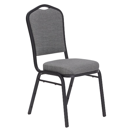 National Public Seating Stack Chair, Fabric, Greystone 9362-BT